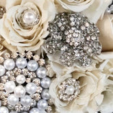 Ceremony Bouquet - Preserved Roses Rhinestone Brooches